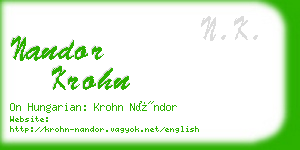nandor krohn business card